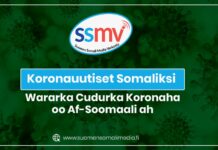 Finland waxaa laga helay maanta 289 qof oo uu ku dhacay feyruska korona iyo 4 dhimasho cusub ah